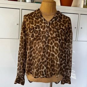 Free People Leopard Print Blouse